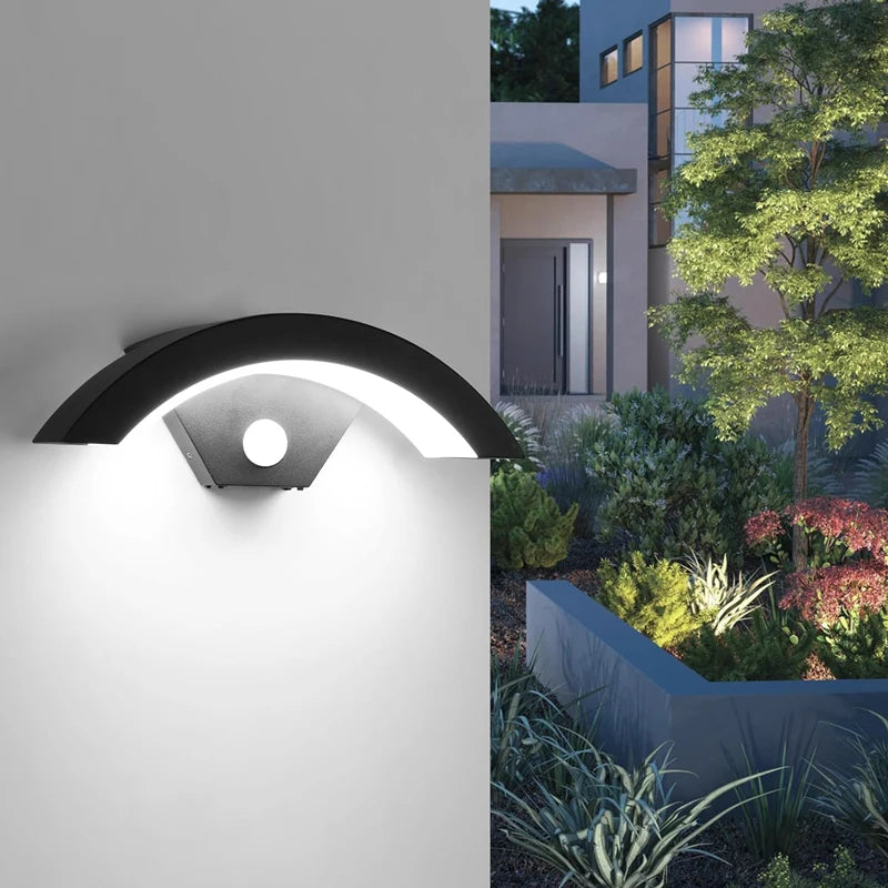 Outdoor LED Wall Light With Motion Sensor, IP65 Waterproof Up Down Garden, Corridor, Stairs Lighting