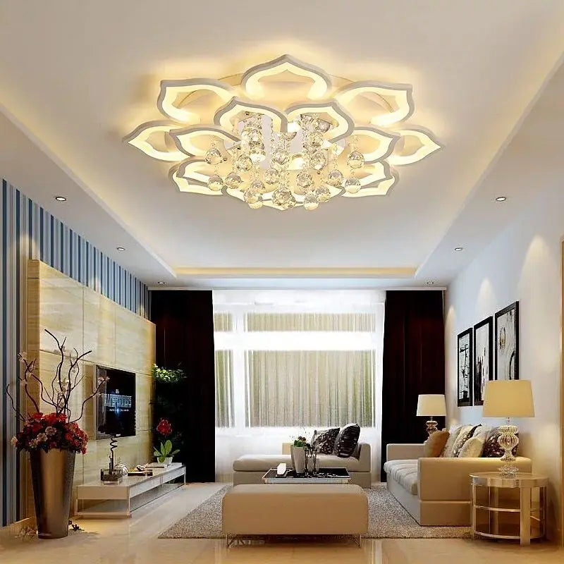 Modern Crystal LED Chandelier – Luxury K9 Crystal Ceiling Light for Living Room, Bedroom & Kitchen