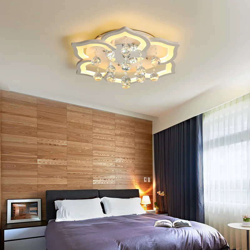 Modern Crystal LED Chandelier – Luxury K9 Crystal Ceiling Light for Living Room, Bedroom & Kitchen