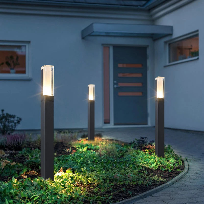Waterproof 10W LED Lawn Lamp – Modern Aluminum Pillar Garden & Path Landscape Light IP65
