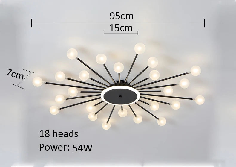 Modern Glass Ceiling Chandelier – LED Lighting Fixture for Living Room, Bedroom & Kitchen
