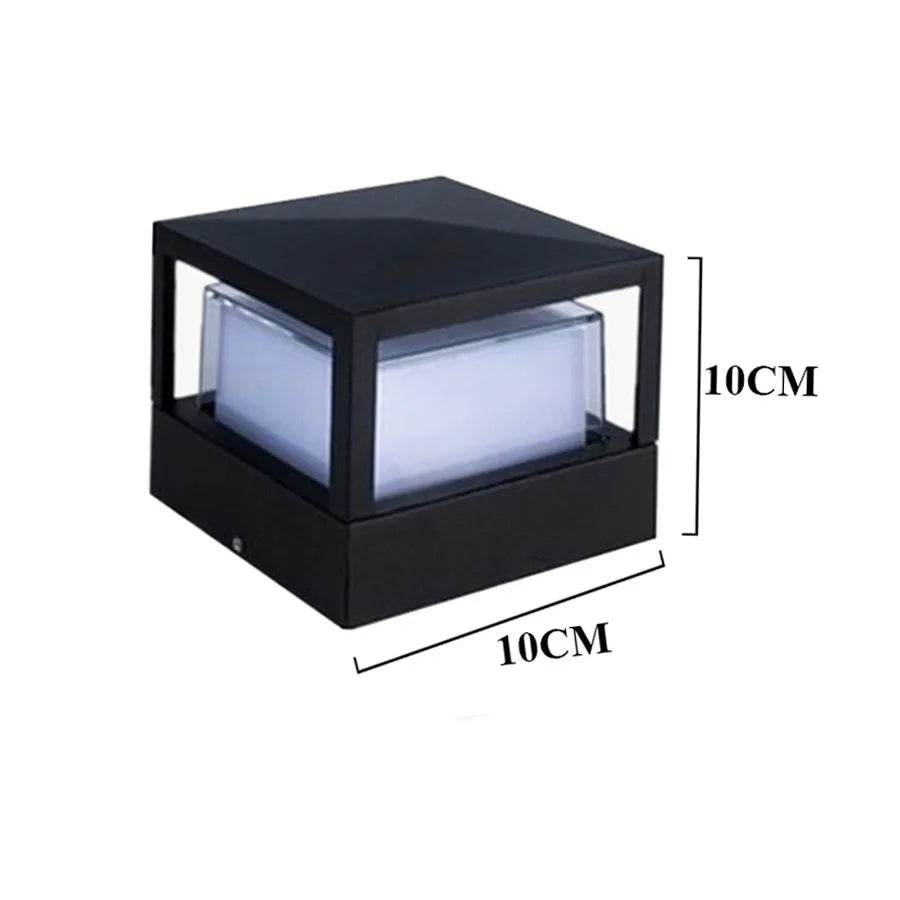 Thrisdar 15W Outdoor Exterior Fence Pillar Lamp, Courtyard Landscape & Pathway Post Light, Modern Aluminum Stigma Lamp