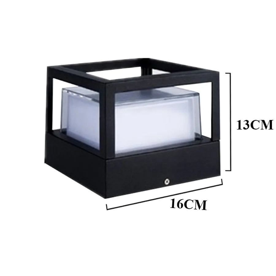 Thrisdar 15W Outdoor Exterior Fence Pillar Lamp, Courtyard Landscape & Pathway Post Light, Modern Aluminum Stigma Lamp