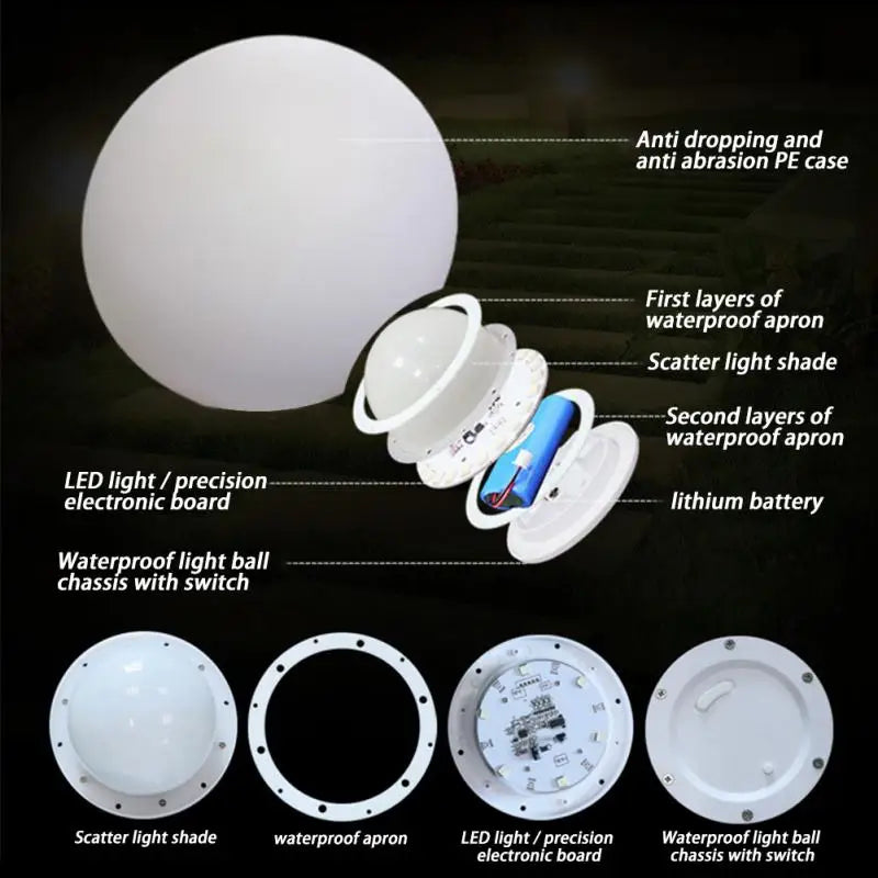 LED Garden Outdoor Ball Light – Waterproof IP68 Floating & Lawn Decoration Lamp for Landscape, Pool & Patio Lighting