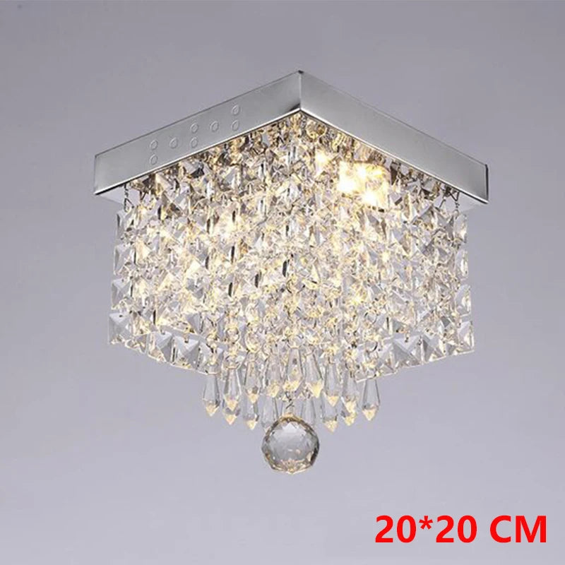 Black & Gold 3-Tier Crystal Chandelier – Modern Flush Mount Pendant Light Fixture