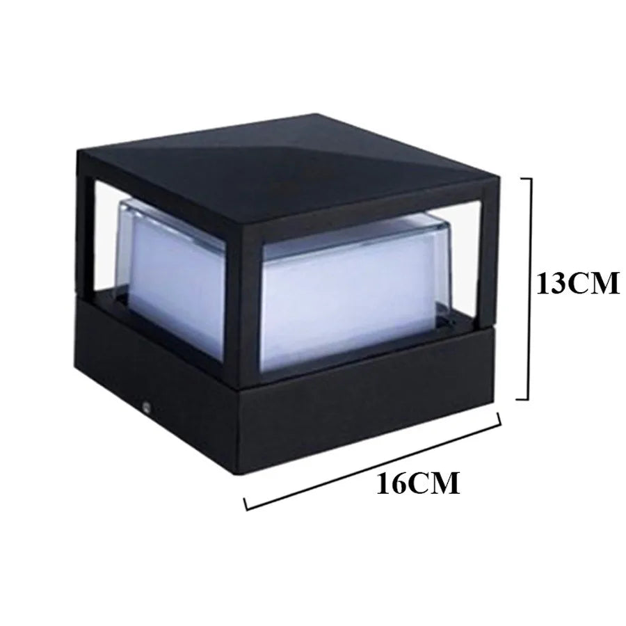 Lampe de poteau extérieure Thrisdar 15W pour clôture, jardin, allée, éclairage paysager, lampe à stigma moderne en aluminium