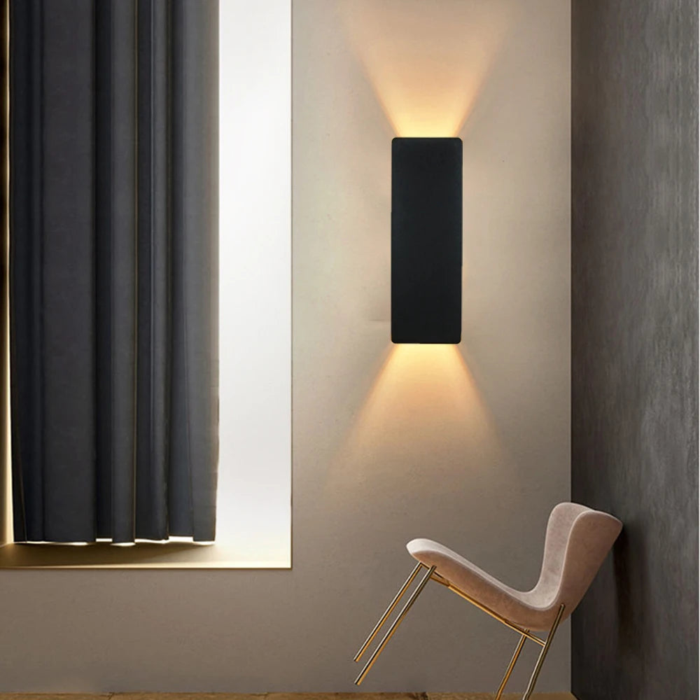 Modern LED Up &amp; Down Wall Lamp – Aluminum Indoor Sconce for Bedroom, Living Room, Aisle, and Corridor Lighting