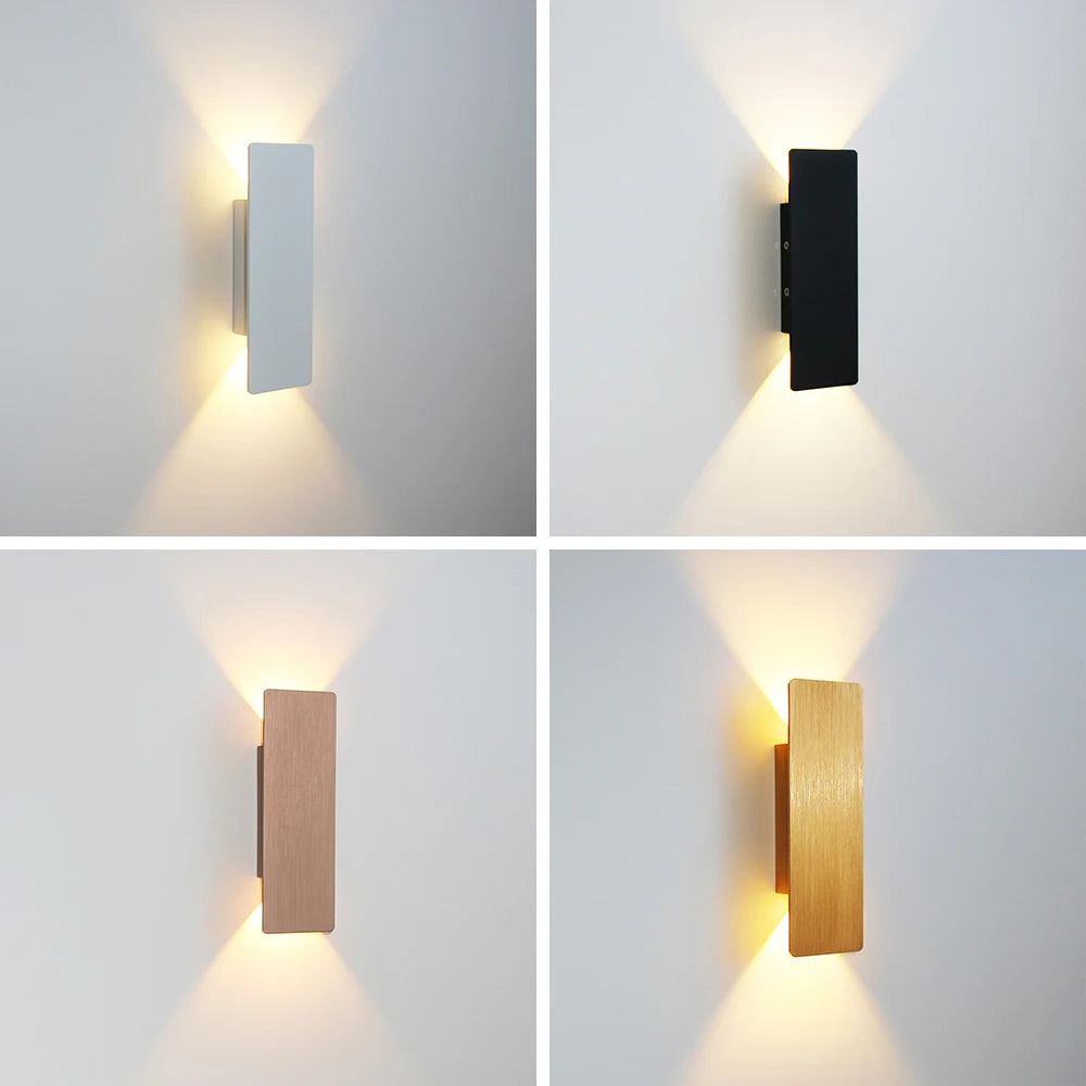 Modern LED Up &amp; Down Wall Lamp – Aluminum Indoor Sconce for Bedroom, Living Room, Aisle, and Corridor Lighting