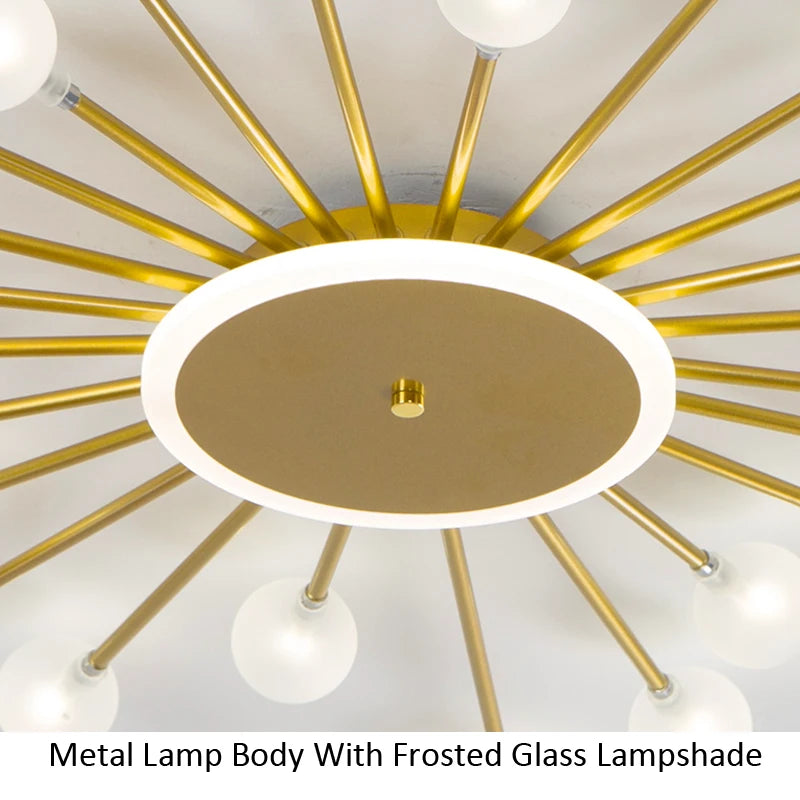 Modern Glass Ceiling Chandelier – LED Lighting Fixture for Living Room, Bedroom & Kitchen