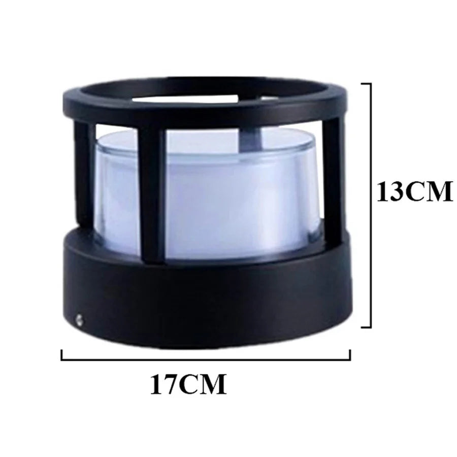 Thrisdar 15W Outdoor Exterior Fence Pillar Lamp, Courtyard Landscape & Pathway Post Light, Modern Aluminum Stigma Lamp