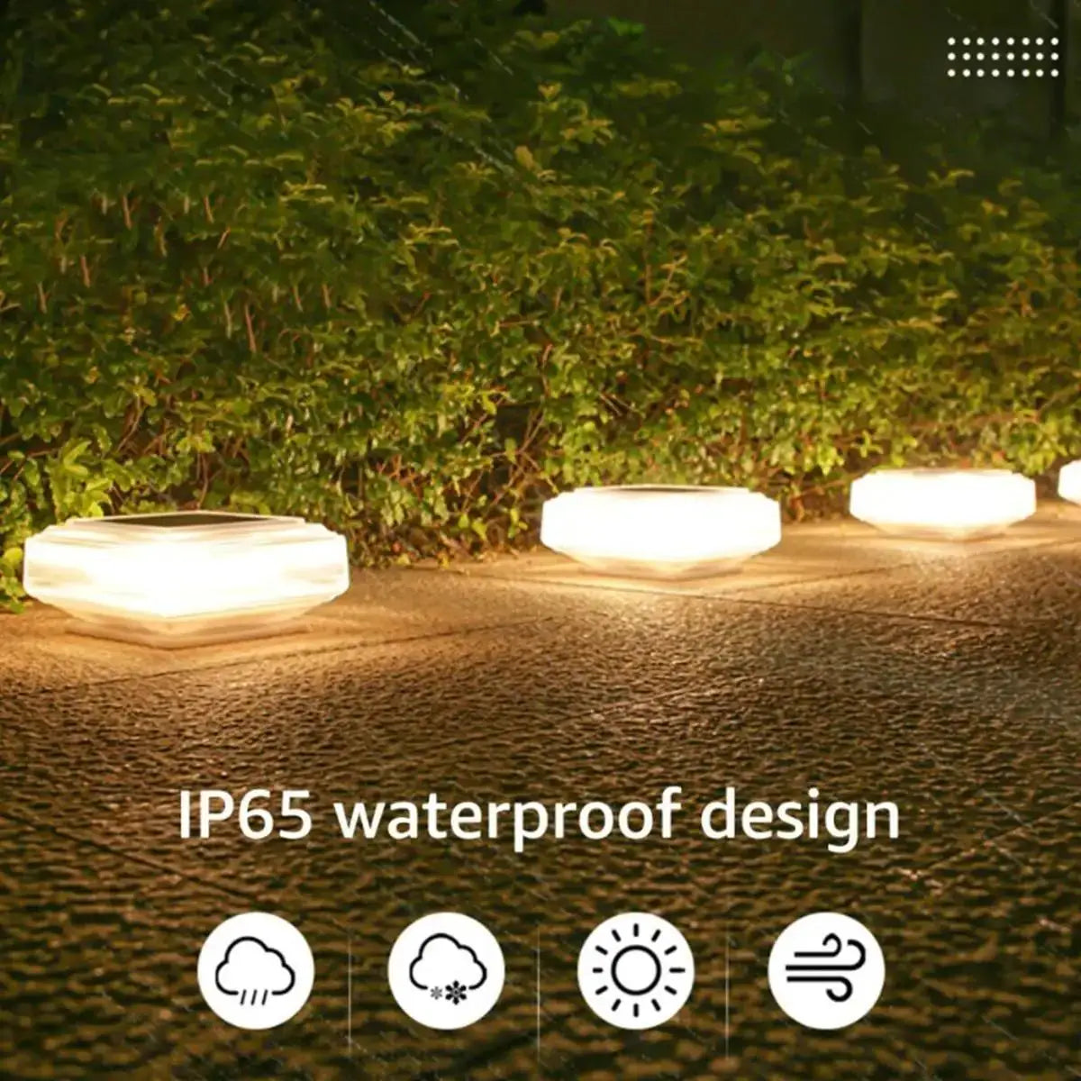 LED Solar Post Light – Warm Pillar Lamp for Outdoor Garden, Lawn & Landscape Decoration