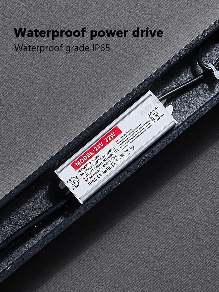 Modern Waterproof Outdoor Long Strip LED Wall Light – IP65 Wrought Iron Garden, Porch & Exterior Wall Lighting