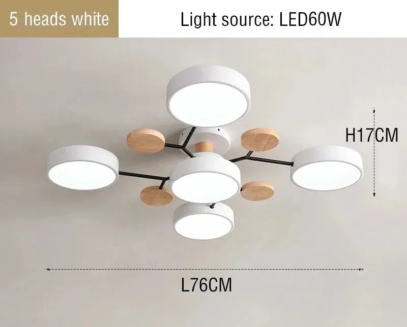 LED Chandelier – 3-Color Modern Ceiling Light for Living Room, Bedroom, Hotel & Apartment Décor