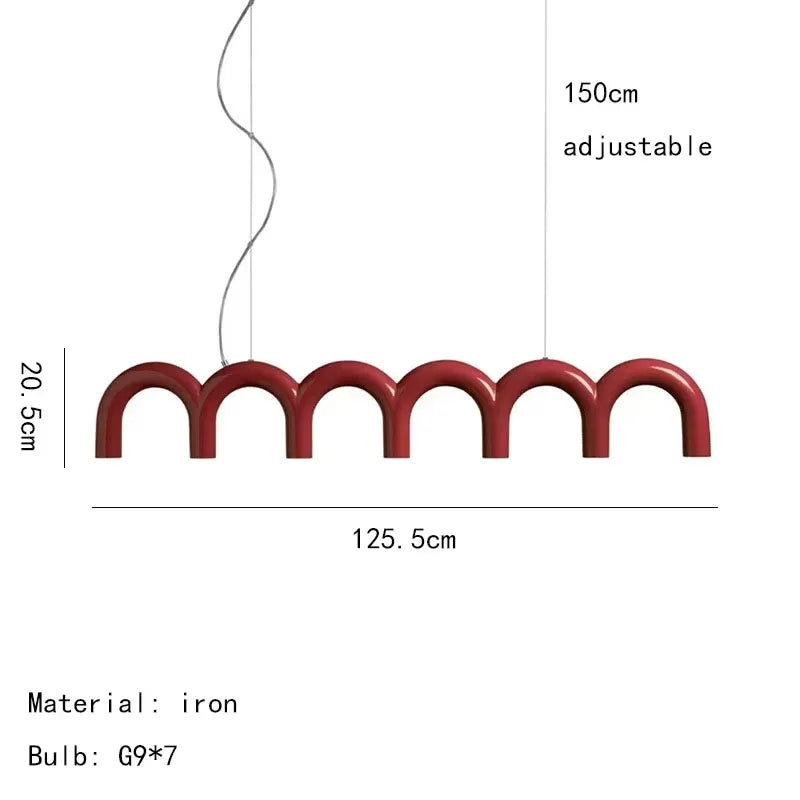 Oblure Arch Chandelier – Post-Modern U-Shaped Pendant Light