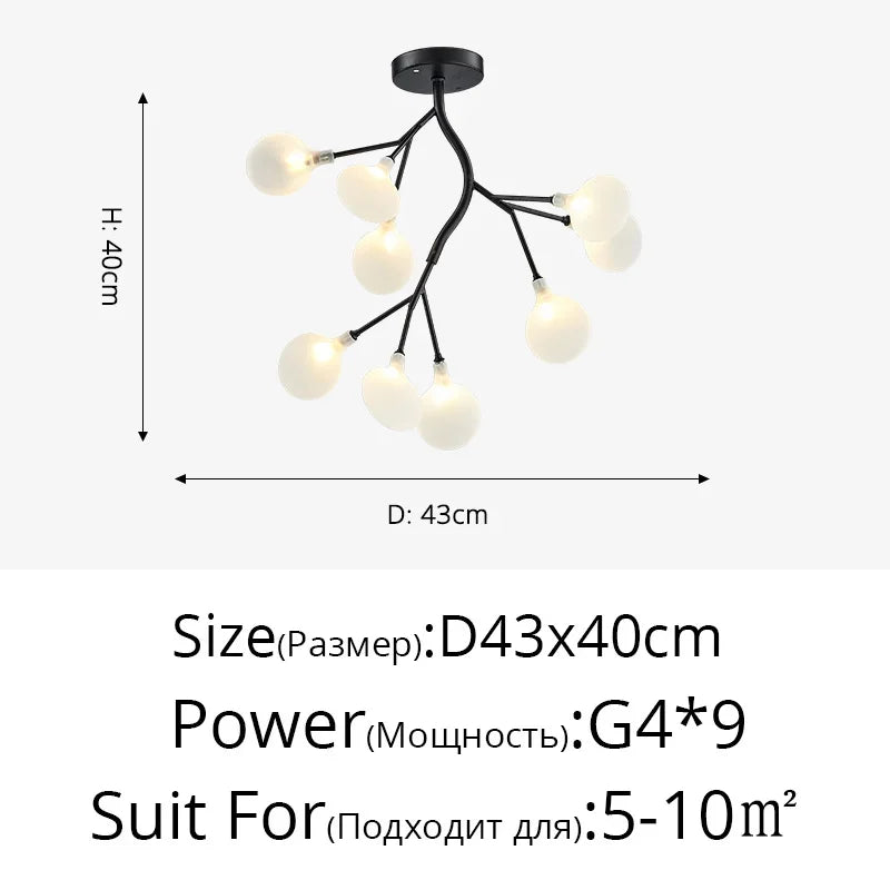 Nordic Firefly Pendant Light – Luxury Creative Art Chandelier for Living Room & Bedroom Home Decor