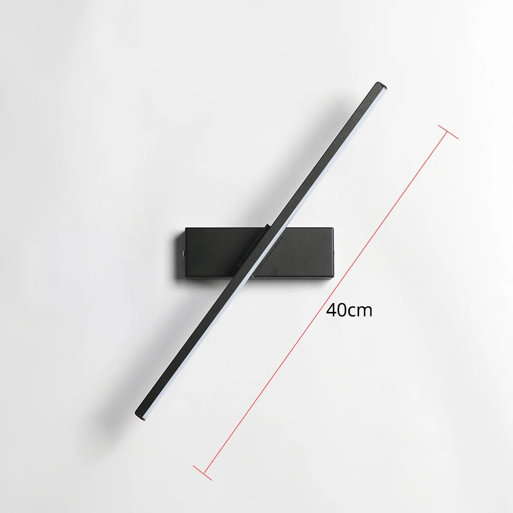 Adjustable Rotatable LED Bedside Wall Lamp – Modern Aluminum Linear Light for Bedrooms and Study Spaces