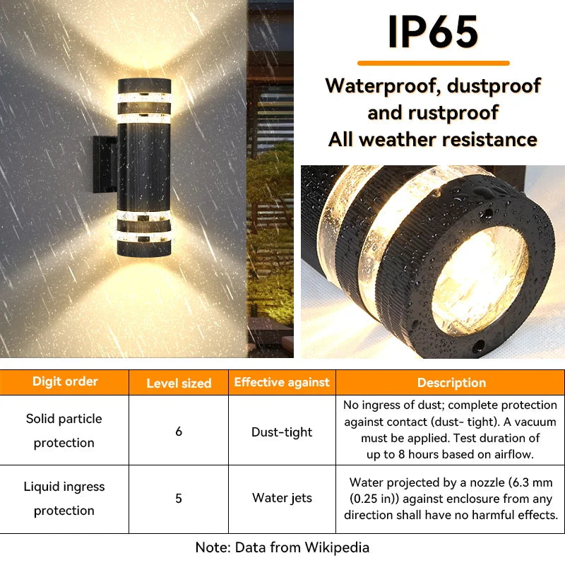 LED Outdoor Wall Lights E27 – IP65 Waterproof Up, Down Exterior Wall Sconce