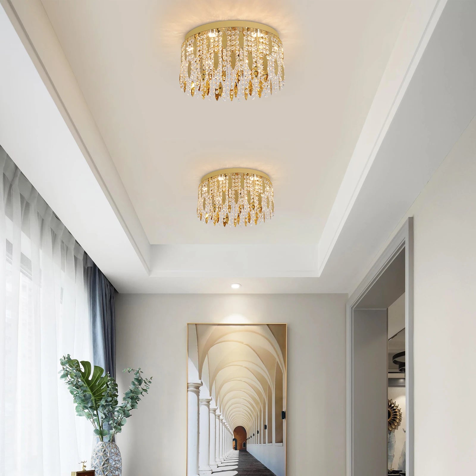 Luxury K9 Crystal LED Ceiling Lamp – Modern Chandelier for Living Room, Dining Room & Home Interior