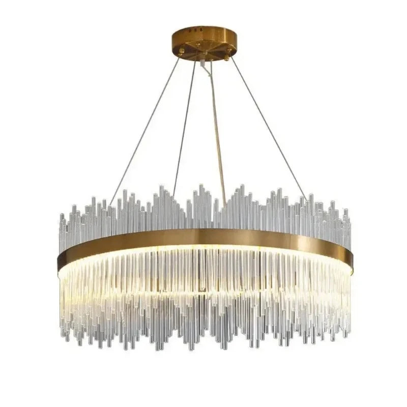 Light Luxury Post-Modern Crystal Chandelier – Round Atmosphere Pendant for Living Room, Bedroom & Dining Room