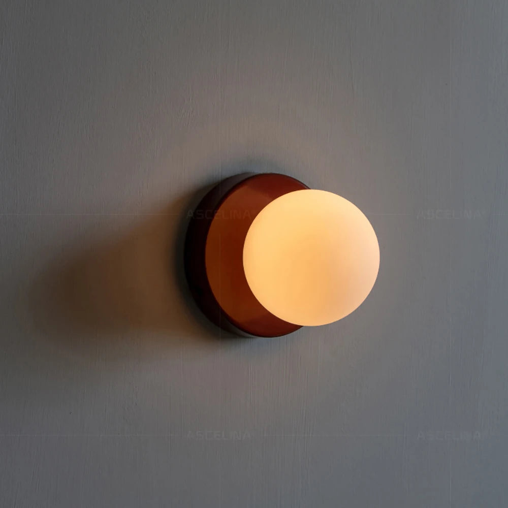 Nordic LED Glass Wall Lamp – Minimalist G9 Orb Sconce for Bedroom, Study, Hallway & Staircase