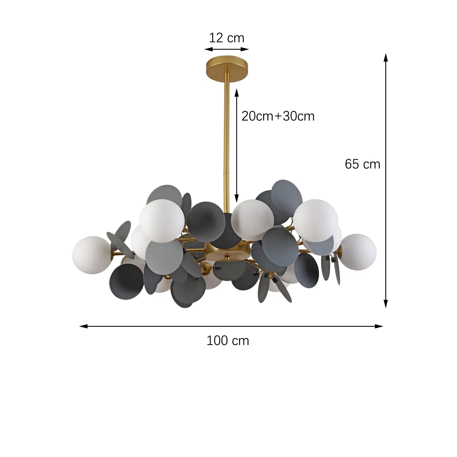 Colorful Chandelier Pendant Lamp – Luxury Metal &amp; Frosted Glass Hanging Light for Bedroom, Dining Room & Living Room