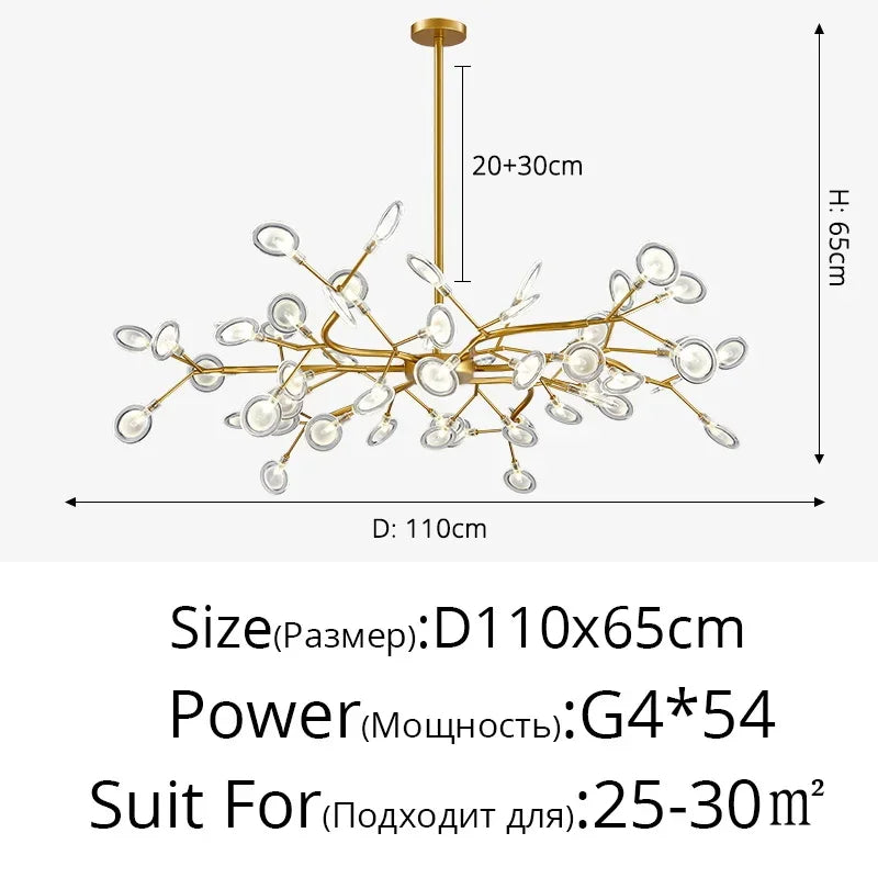 Nordic Firefly Pendant Light – Luxury Creative Art Chandelier for Living Room & Bedroom Home Decor