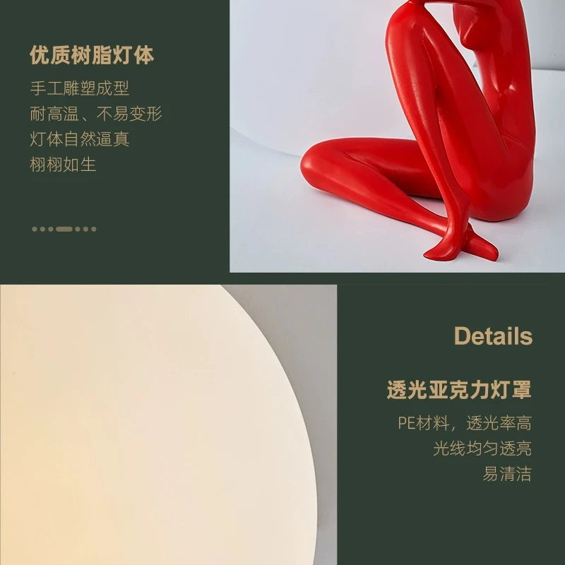 Modern Pedestrian Sculpture Ball Lamp – Creative Art Table Light for Bedroom, Living Room, and Bedside Décor