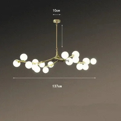 Nordic Creative Magic Bean Molecular Chandelier – Modern Branch LED Pendant Light