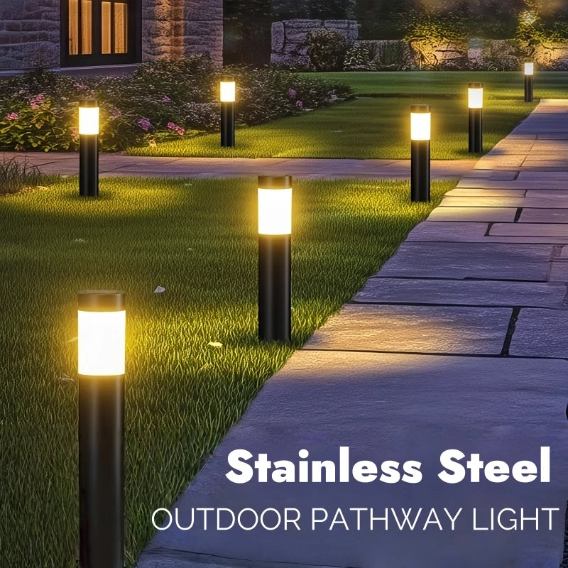 E27 Stainless Steel LED Pillar Lawn Lamp – 15W Outdoor Pathway & Landscape Lighting for Garden, Courtyard & Walkways