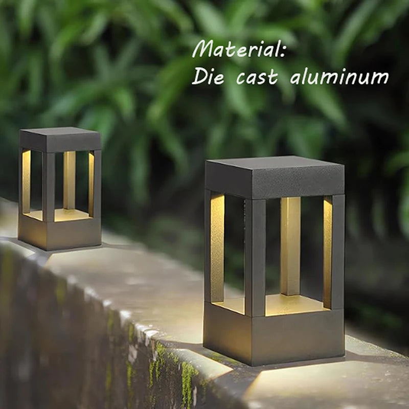 LED Outdoor Lawn Lamp – Modern IP54 Waterproof Aluminum Square Column Light for Garden, Path & Landscape Decoration