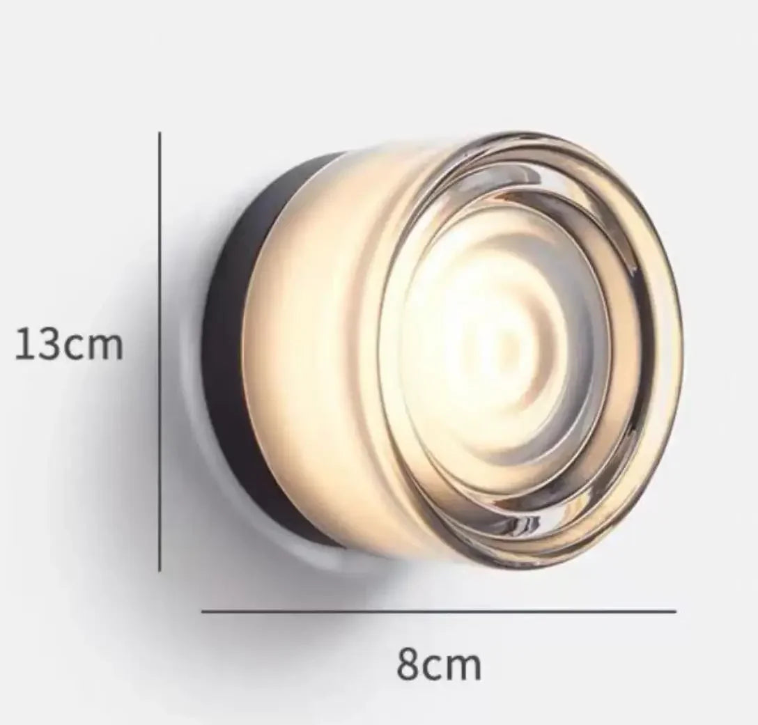 Modern Glass Round Wall Sconce – Nordic Colorful LED Lamp for Bedroom, Living Room & Hotel Decoration