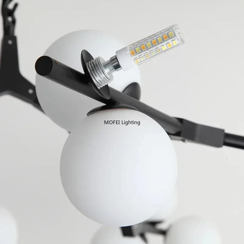 Nordic Creative Magic Bean Molecular Chandelier – Modern Branch LED Pendant Light