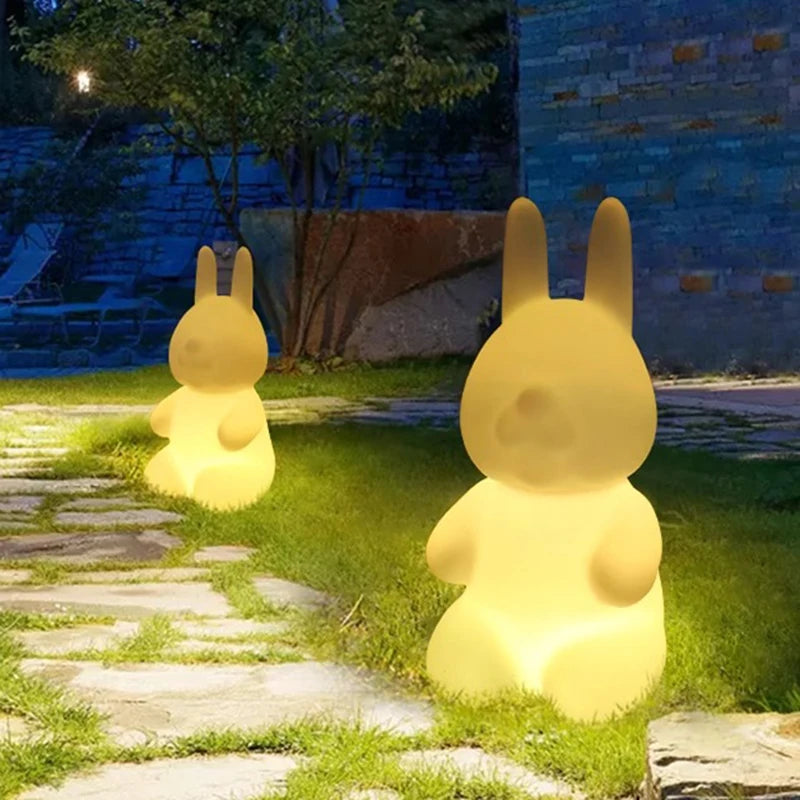 Luminous Rabbit LED Lawn Lamp – Outdoor Garden Decoration Light, Waterproof IP55, Multiple Light Modes