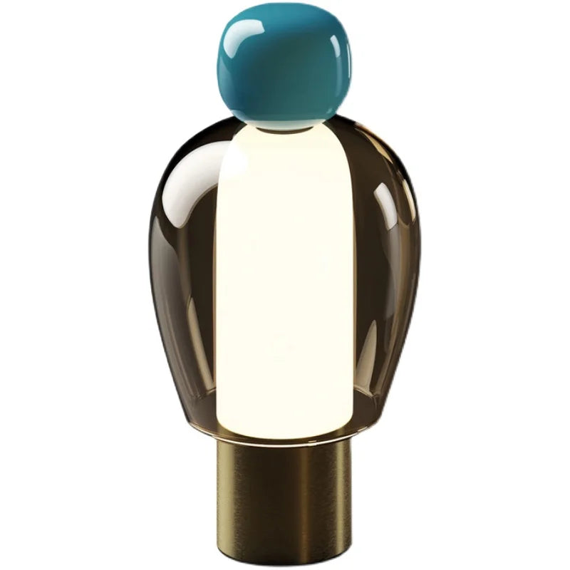 Modern Glass USB Charging Desk Lamp – Minimalist LED Decoration Light for Living Room, Study, and Bedroom