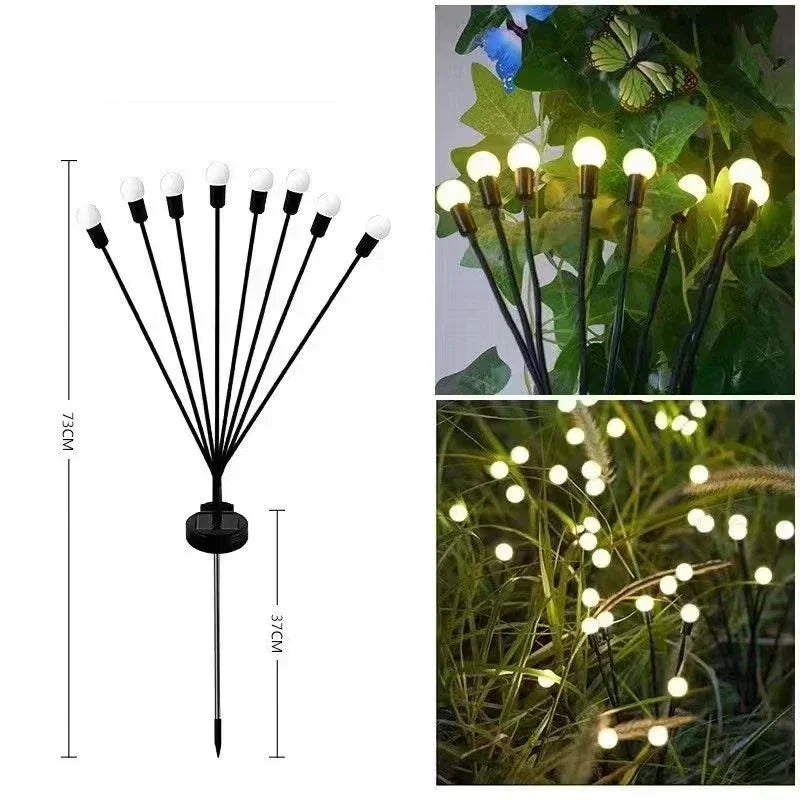 Solar-Powered Waterproof Firefly Swaying LED Pathway Lights – Outdoor Garden Landscape Lighting for Patio, Wedding, Yard & Party Decor