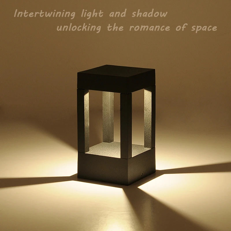 LED Outdoor Lawn Lamp – Modern IP54 Waterproof Aluminum Square Column Light for Garden, Path & Landscape Decoration