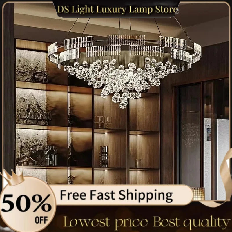 Designer Bubble Glass Chandelier – Luxury Wind-Chime Cluster Pendant for Lobbies, Dining Rooms & Showrooms