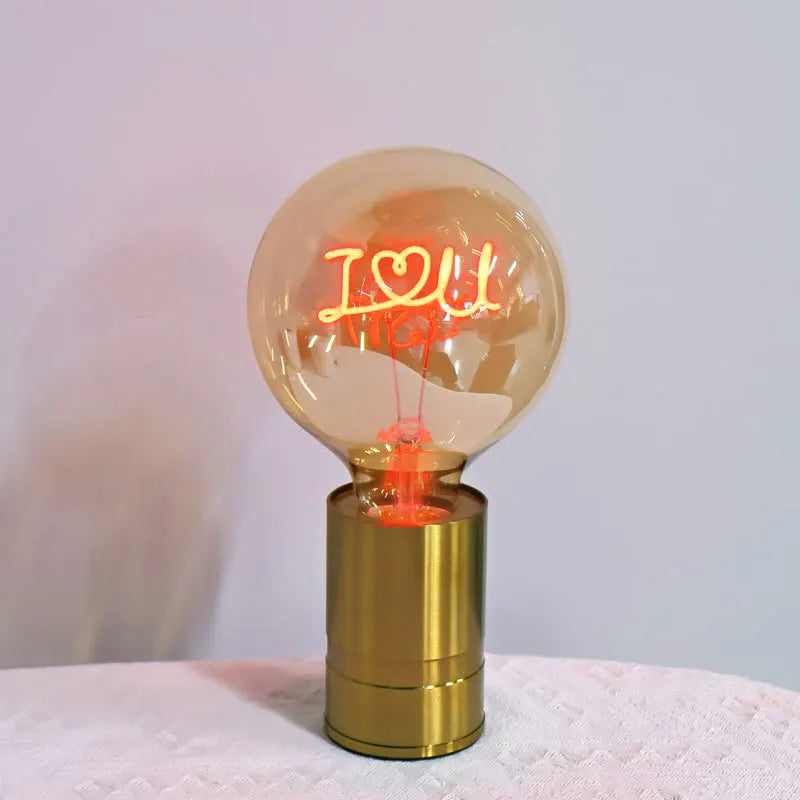 LED Filament Letter Bulb G125 LOVE – Warm Ambient Edison Light for Bedroom and Home Décor