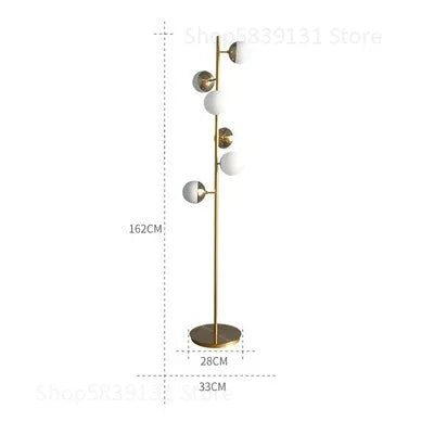 Post Modern Corner Floor Lamp – Vertical Bar Glass Ball Designer Light for Nordic Living Room Décor