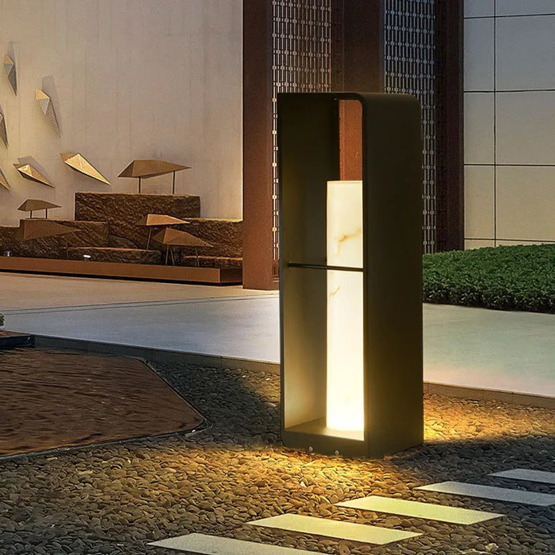 Lampe solaire LED imitation marbre pour pelouse – Éclairage extérieur de luxe étanche IP65 pour jardin et allée de villa