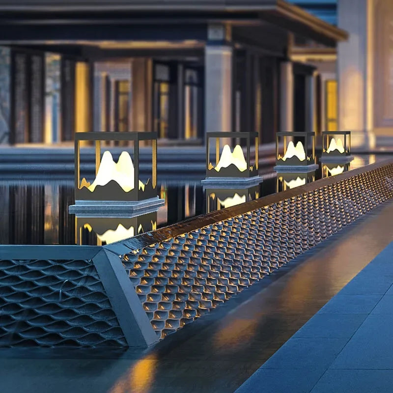 Solar Post Light Outdoor – IP65 Waterproof Auto Dusk to Dawn Stainless Steel Pathway Lamp for Garden, Villa, Courtyard, Fence Lighting