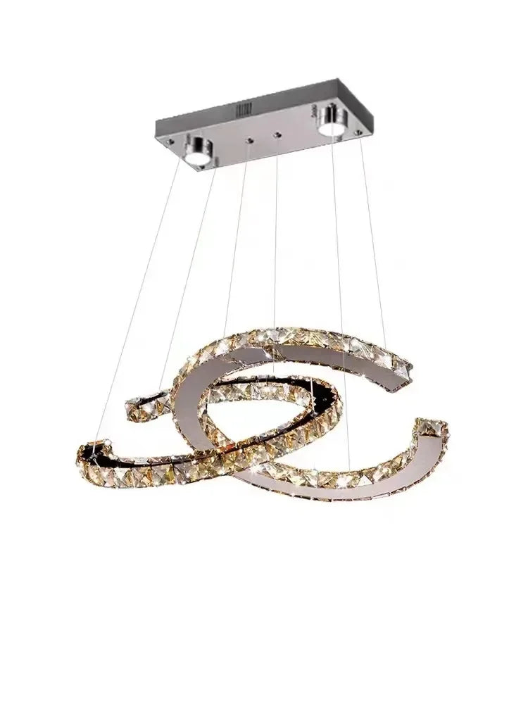 Modern 2024 Special-Shaped Crystal Chandelier – Elegant LED Ceiling Light for Living Room & Dining Room