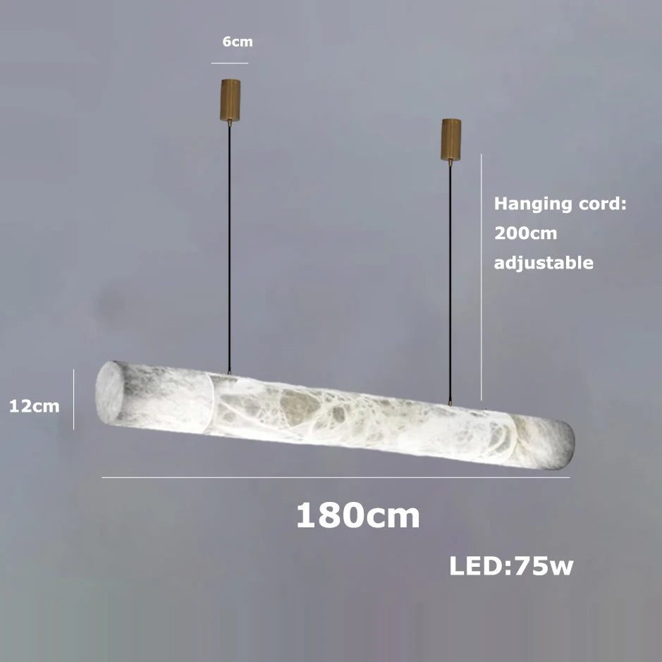 Retro Solid Marble LED Hanging Lamp – DIY Art Deco Chandelier for Dining Room & Living Spaces