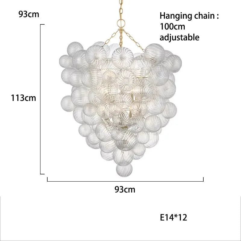2025 Trendy Glass Bubble Art LED Chandelier – Modern Gold/Chrome Ceiling Light for Living Room Décor