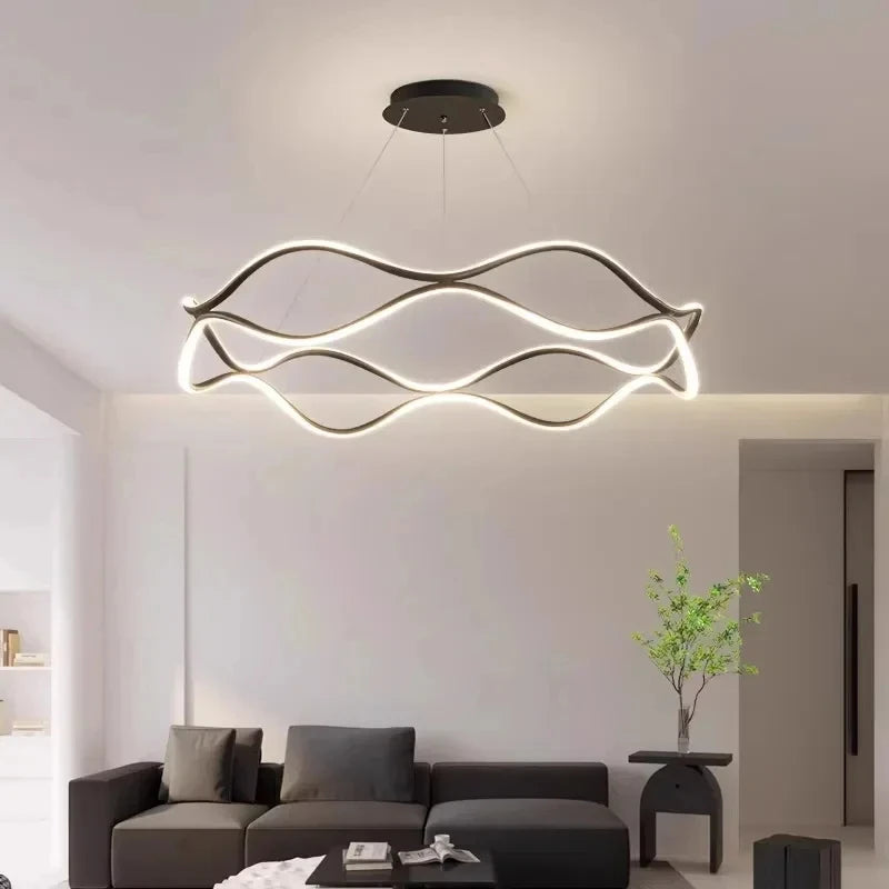 Modern Minimalist Restaurant Chandelier – Nordic Luxury LED Ceiling Light for Living Room, Bedroom & Dining Spaces