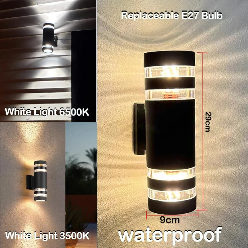 LED Outdoor Wall Lights E27 – IP65 Waterproof Up, Down Exterior Wall Sconce