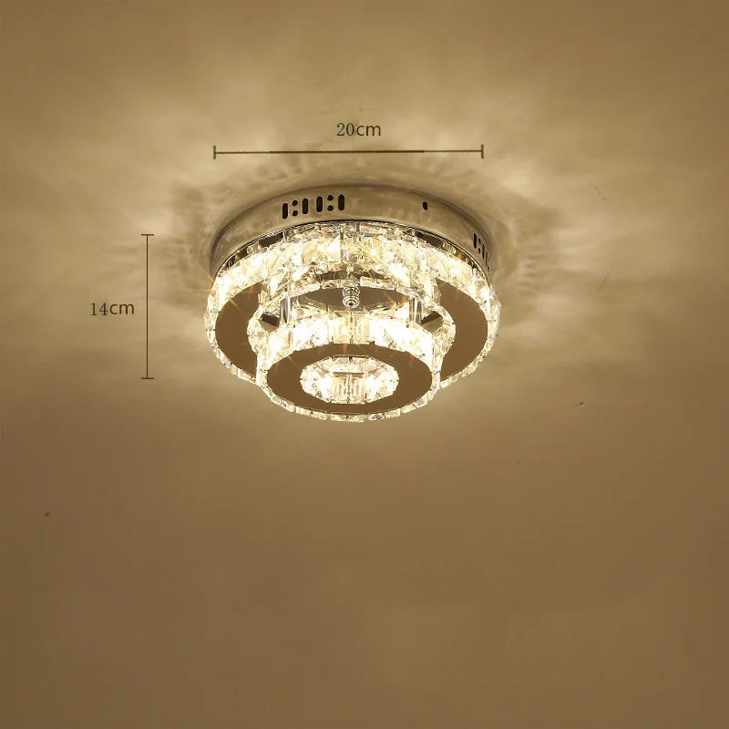 Modern Crystal LED Ceiling Chandelier – Elegant Lighting for Bedroom, Corridor, Dining Room & Hallway