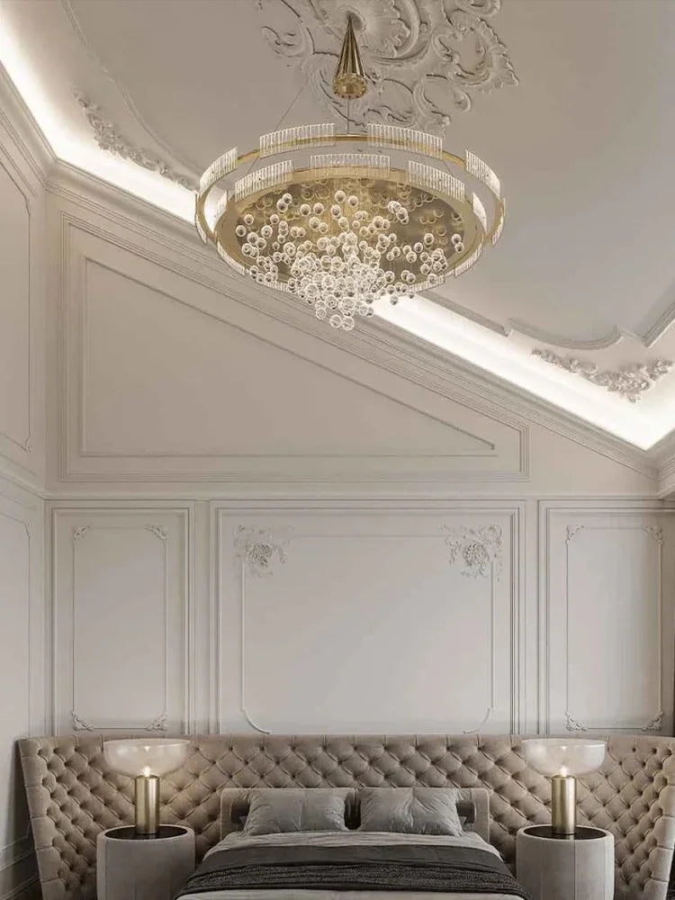 Designer Bubble Glass Chandelier – Luxury Wind-Chime Cluster Pendant for Lobbies, Dining Rooms & Showrooms