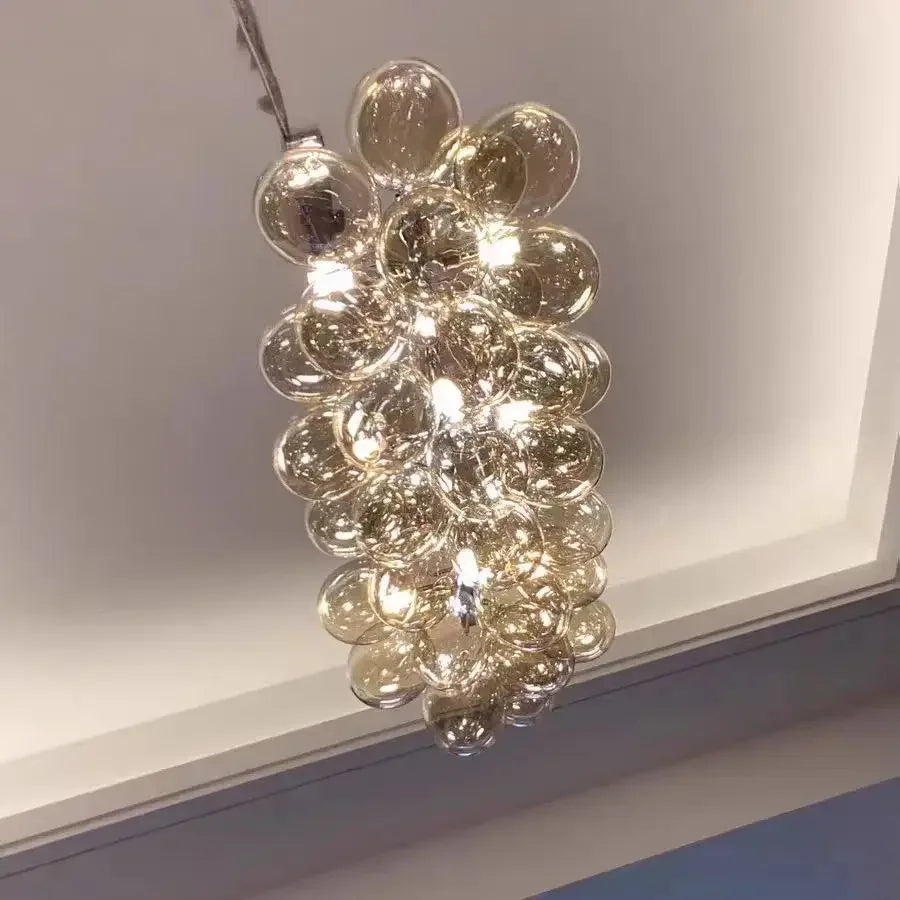 Nordic Balloon Bubble Glass Chandelier – Creative Smoke &amp; Clear Bubble Pendant Light for Kids’ Bedroom, Living Room & Restaurants