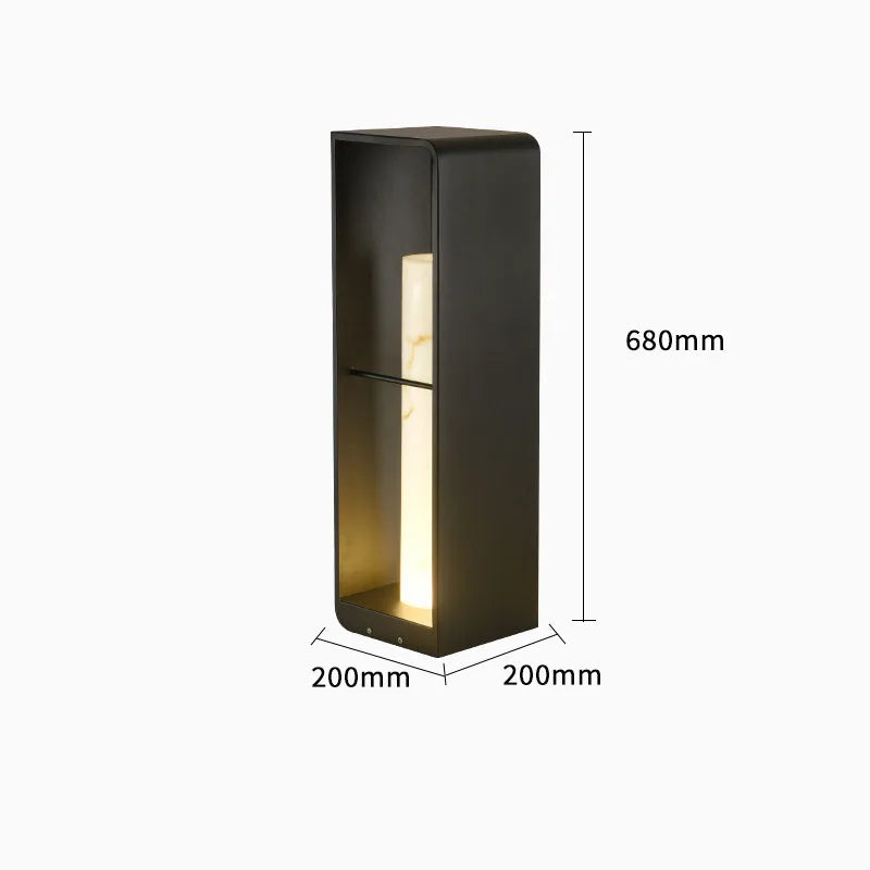 Imitated Marble LED Solar Lawn Light – Luxury Outdoor Waterproof IP65 Garden &amp; Villa Pathway Lighting